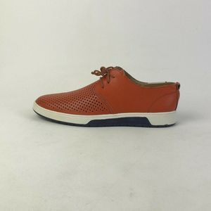 Merkmak Mens Brown Leather Perforated Lace Up Casual Oxford Shoes Size US 11.5